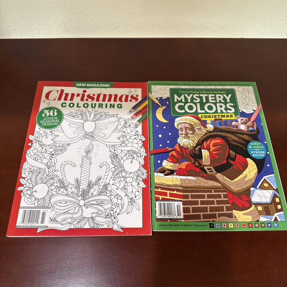 Coloring Book Lot of 2 NEW Christmas Themed
